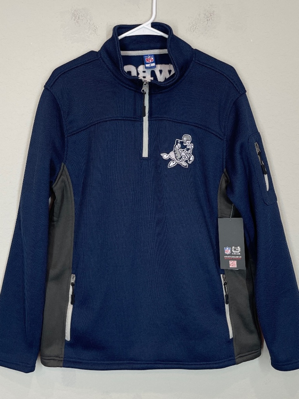 Dallas Cowboys NFL Team Apparel 1/4 Zip Pullover Men's Size M Navy Blue